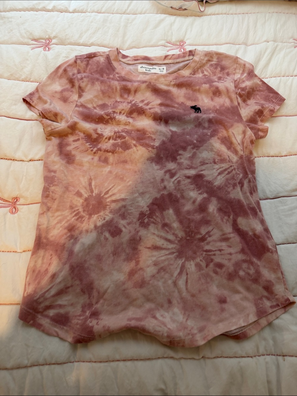 Abercrombie & Fitch Rose and Cream Tie-Dye Tee